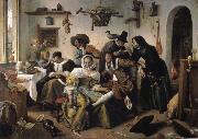 Jan Steen Topsy-turvy world oil painting reproduction